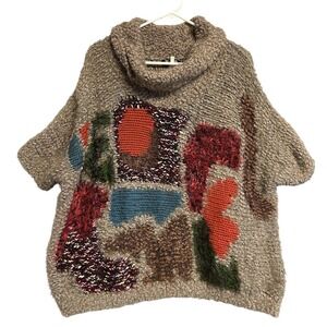 Miss Kelly 1999 Women's Sweater XL Colorful Crochet Yarn Glitter Shine Boho